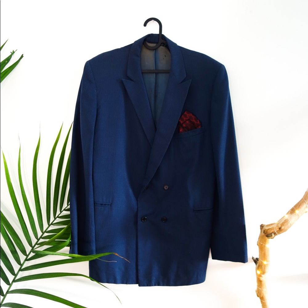 Vintage Men’s Pinstriped Double Breasted Suit Top